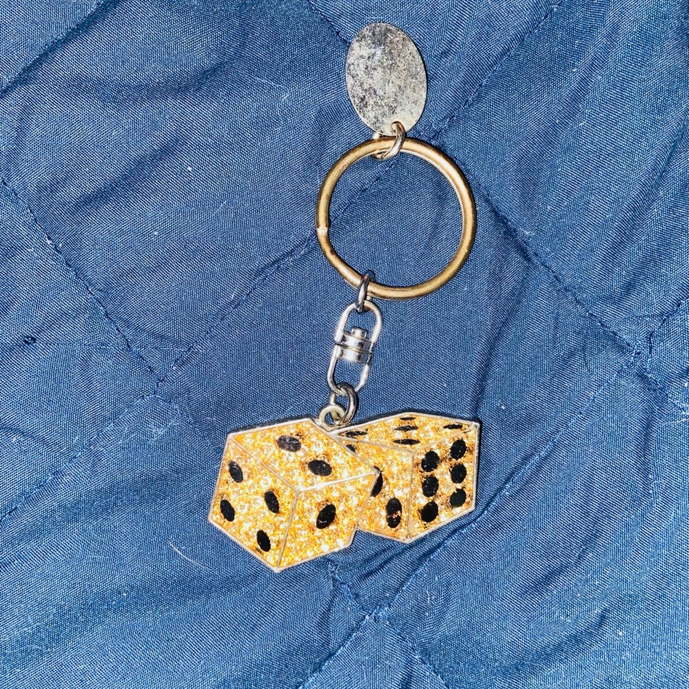 Gold Dice Keychain